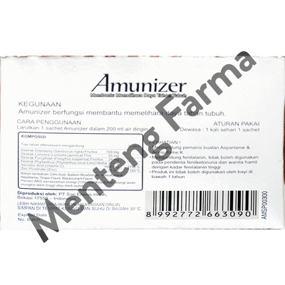 Amunizer Vitamin C 1000 mg Isi 4 Sachet - Menjaga Daya Tahan Tubuh
