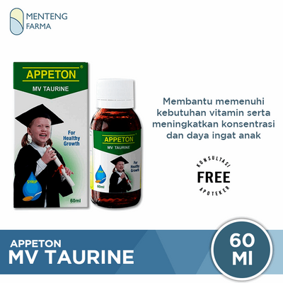 Appeton Taurine Syrup 60 mL - Multivitamin Daya Ingat Anak