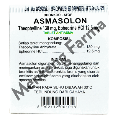 Asmasolon Strip 4 Tablet - Obat Pereda Sesak Napas / Asma