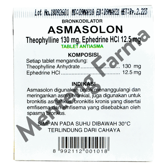 Asmasolon Strip 4 Tablet - Obat Pereda Sesak Napas / Asma