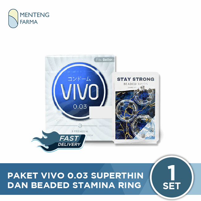 Paket Vivo 0.03 Superthin + Beaded Stamina Ring - Stay Strong