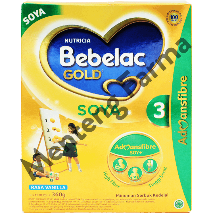 Bebelac Gold Soya 3 Vanila Formula Susu Bubuk Soya 360 Gr