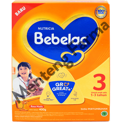 Bebelac 3 Madu Susu Pertumbuhan Bubuk 400 Gr