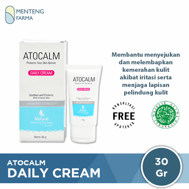 Atocalm Daily Cream 30 Gr - Krim Pelembab Kulit Kering dan Sensitif