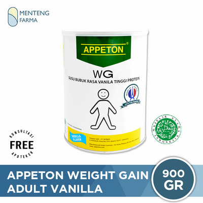 Appeton Weight Gain Adult Vanilla 900 gr - Susu Tinggi Protein Penambah Berat Badan