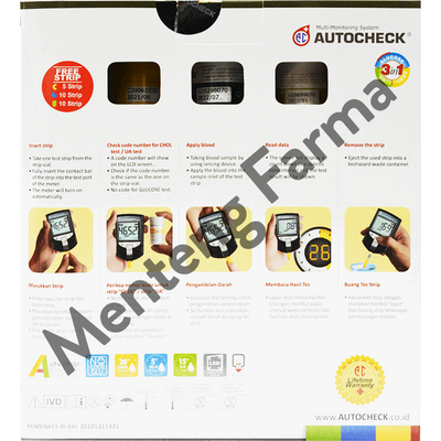 Autocheck 3in1 Alat Test Kolesterol, Gula Darah, Asam Urat