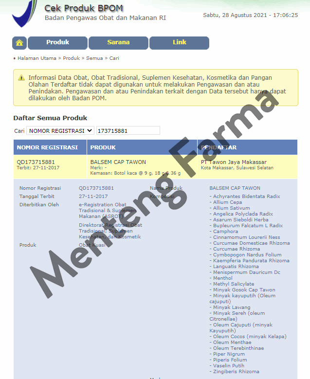 Balsem Cap Tawon 18 g - Balsem Asli Makasar