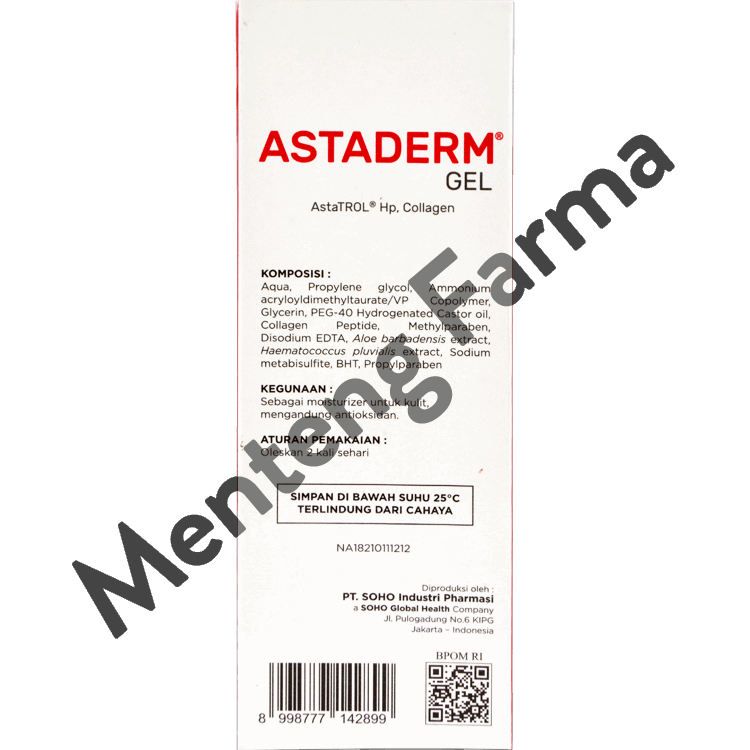 Astaderm Gel 30 Gr - Gel Pelembab dengan Antioksidan dan Kolagen