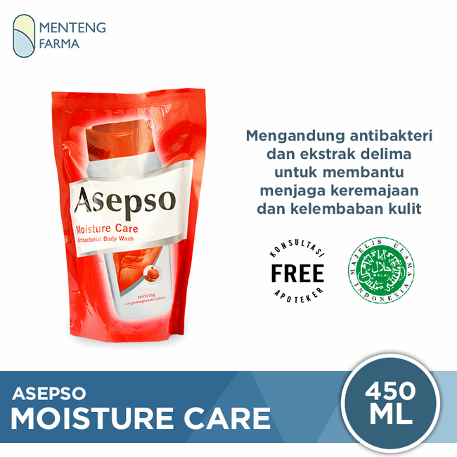 Asepso Body Wash Refill Moisture Care 450 ML - Sabun Cair Antibacterial