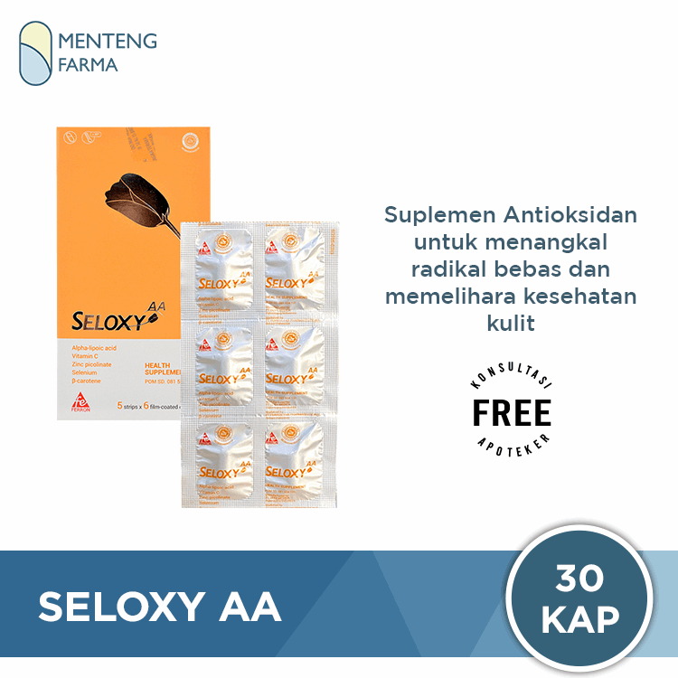 Seloxy AA Dus Isi 5 Strip - Suplemen Antioksidan & Kesehatan Kulit