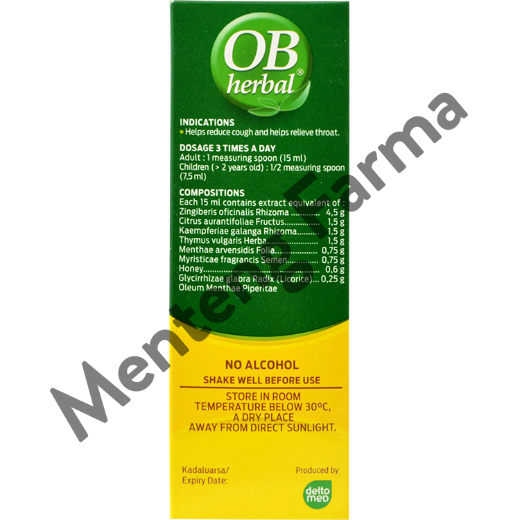 OB Herbal 100 mL - Obat Batuk Herbal - Menteng Farma