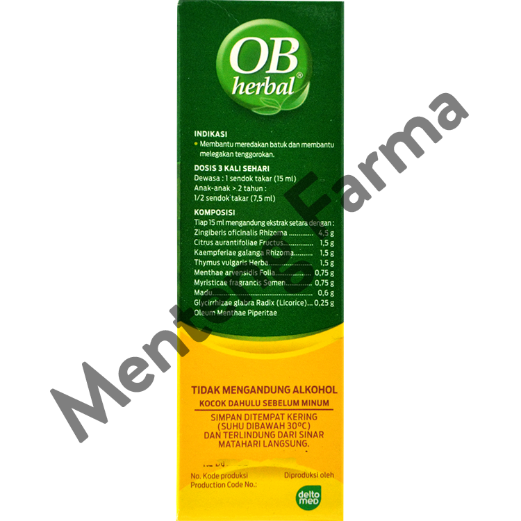 OB Herbal 30 mL - Obat Batuk Herbal - Menteng Farma