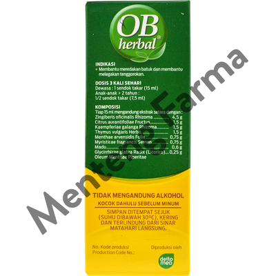 OB Herbal 60 mL - Obat Batuk Herbal - Menteng Farma