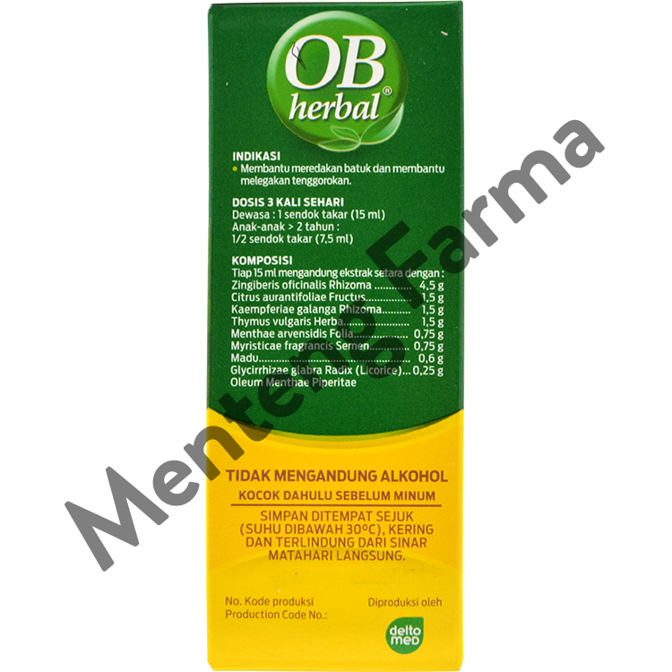 OB Herbal 60 mL - Obat Batuk Herbal - Menteng Farma