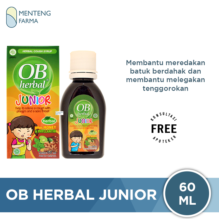 OB Herbal Junior 60 mL - Sirup Obat Batuk Anak - Menteng Farma