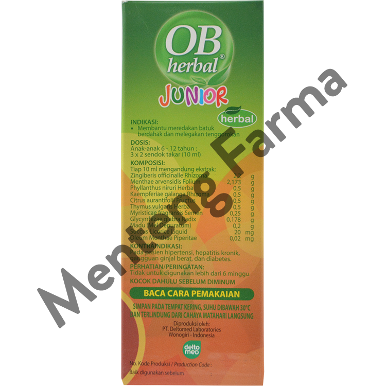 OB Herbal Junior 60 mL - Sirup Obat Batuk Anak - Menteng Farma