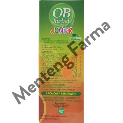 OB Herbal Junior 60 mL - Sirup Obat Batuk Anak - Menteng Farma