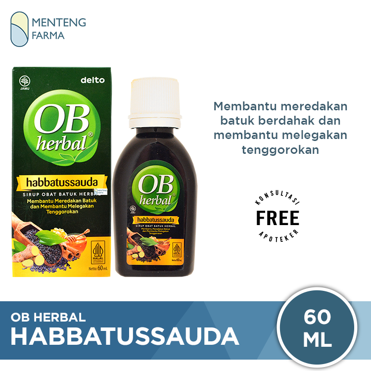 OB Herbal Habbatussauda 60 mL - Sirup Obat Batuk Herbal - Menteng Farma