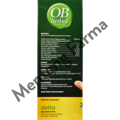 OB Herbal Habbatussauda 60 mL - Sirup Obat Batuk Herbal - Menteng Farma