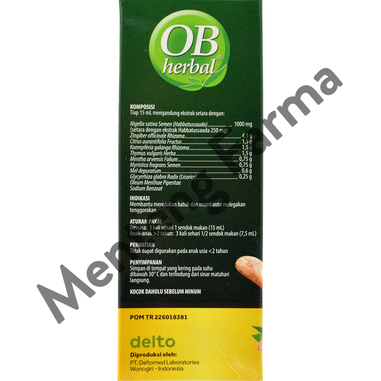 OB Herbal Habbatussauda 60 mL - Sirup Obat Batuk Herbal - Menteng Farma