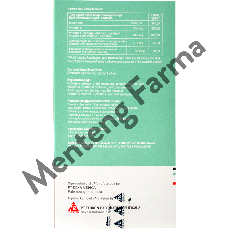 Seloxy Dus Isi 5 Strip - Vitamin A, C, E, Zinc dan Selenium - Menteng Farma