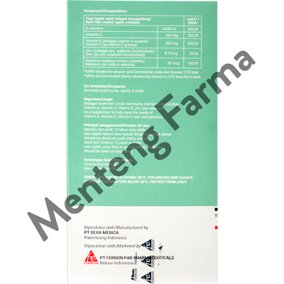 Seloxy Dus Isi 5 Strip - Vitamin A, C, E, Zinc dan Selenium - Menteng Farma