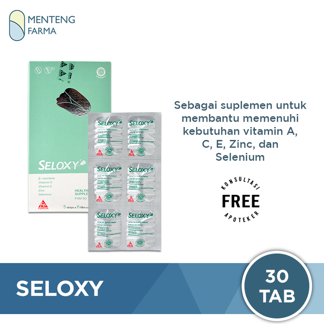 Seloxy Dus Isi 5 Strip - Vitamin A, C, E, Zinc dan Selenium - Menteng Farma
