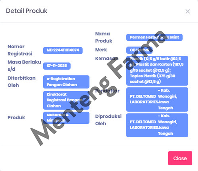 Permen OB Herbal Lozenges Mint - Permen Pelega Tenggorokan - Menteng Farma