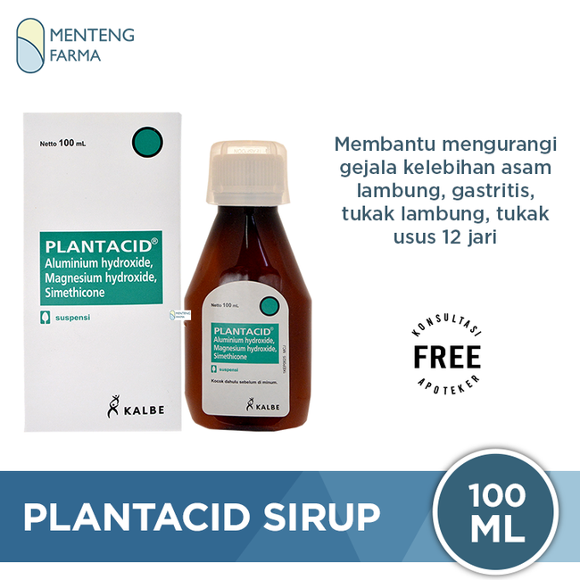 Plantacid Sirup 100 ml - Obat Asam Lambung, Maag, Tukak Usus - Menteng Farma