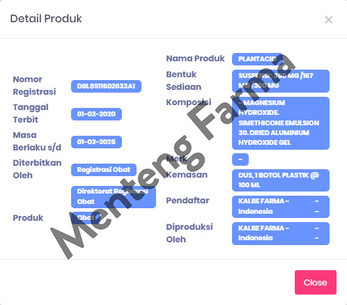 Plantacid Sirup 100 ml - Obat Asam Lambung, Maag, Tukak Usus - Menteng Farma