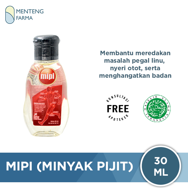 MIPI (Minyak Pijit) 30 mL - Minyak Gosok Pereda Nyeri Otot - Menteng Farma