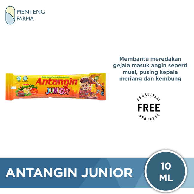 Antangin Junior Sachet 10 mL - Meredakan Masuk Angin Anak - Menteng Farma