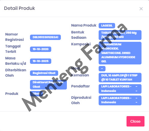 Lagesil 10 Tablet - Obat Tukak Lambung, Gastritis dan Kembung - Menteng Farma