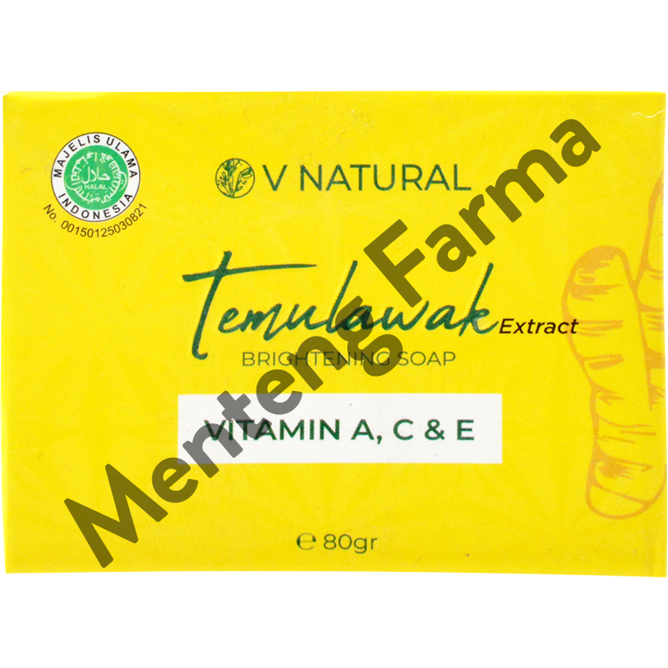 V Natural Brightening Soap Temulawak - Sabun Pencerah Kulit Wajah - Menteng Farma