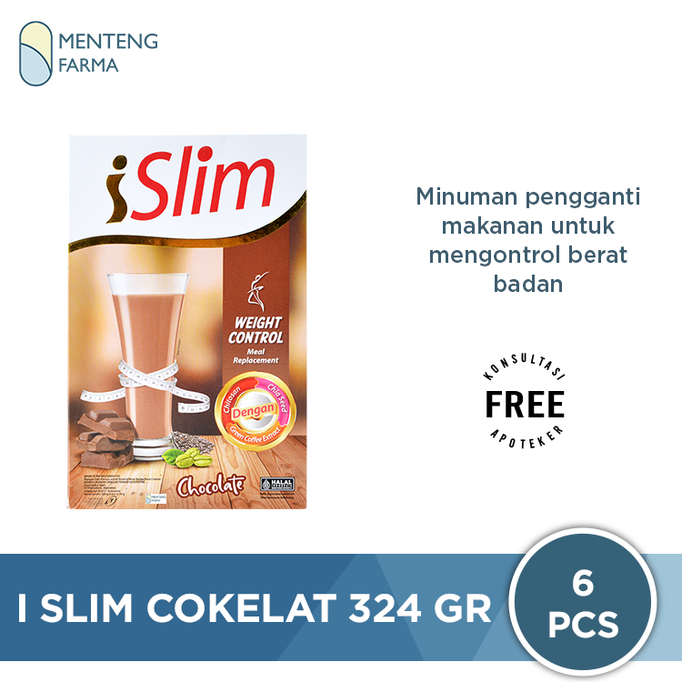 I Slim Cokelat 324 Gr (6 Pcs) - Susu Diet Pengganti Makan - Menteng Farma