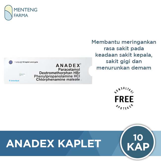 Anadex 10 Kaplet - Obat Penurun Demam - Menteng Farma