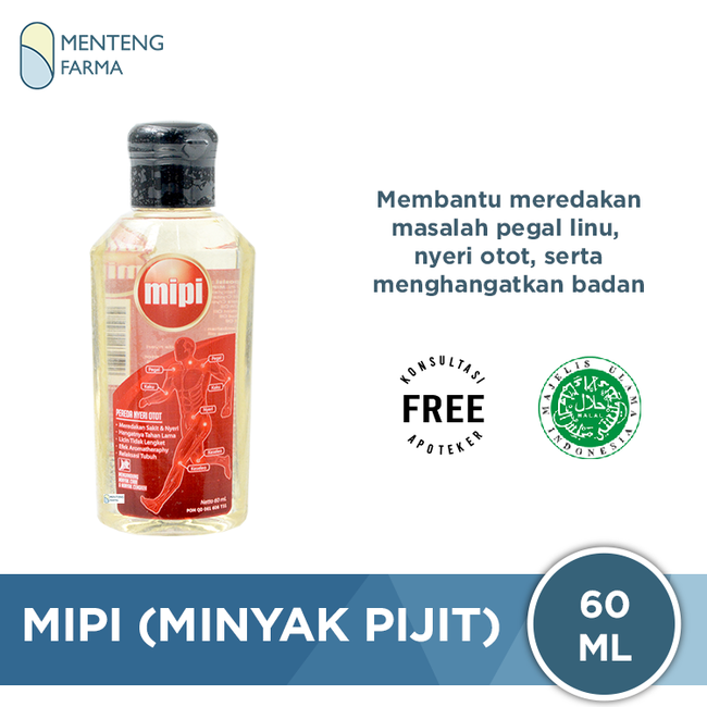 MIPI (Minyak Pijit) 60 mL - Minyak Gosok Pereda Nyeri Otot - Menteng Farma