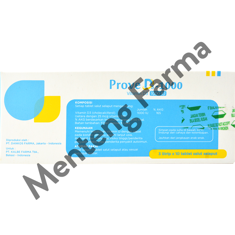 Prove Vitamin D3-1000 IU Strip 10 Tablet - Memenuhi Kebutuhan Vitamin D - Menteng Farma