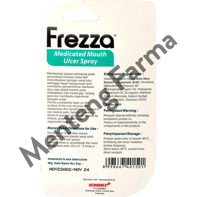 Frezza Medicated Mouth Ulcer Spray 13 mL - Spray Mulut Penghilang Sariawan - Menteng Farma
