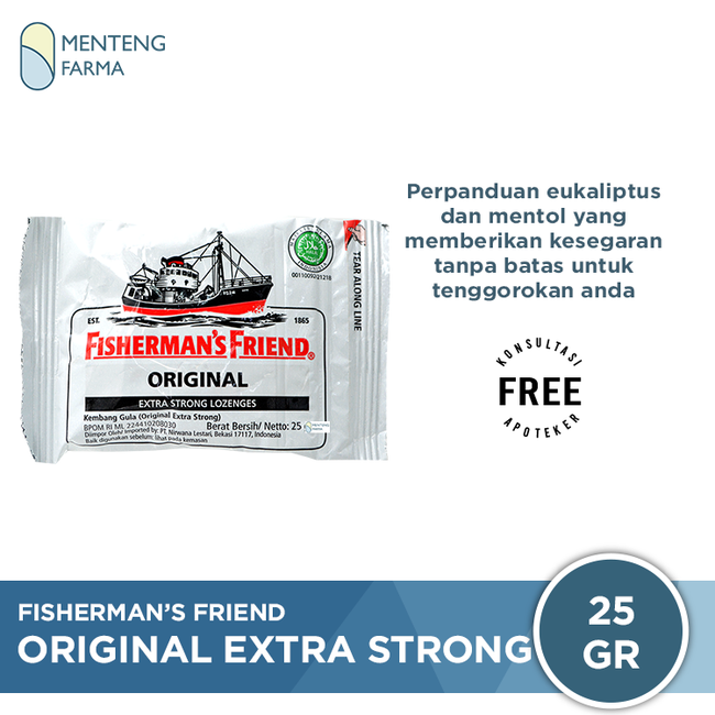 Fisherman's Friend Original Extra Strong - Permen Pelega Tenggorokan - Menteng Farma