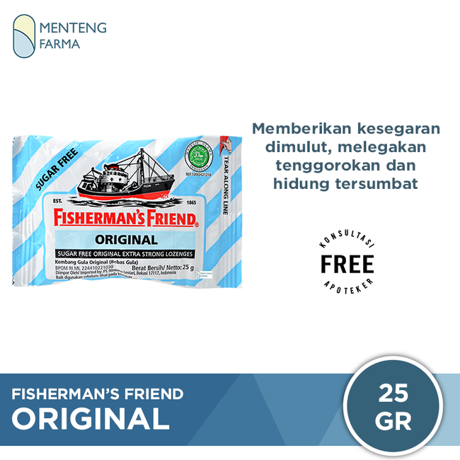 Fisherman's Friend Original Sugar Free - Permen Pelega Tenggorokan - Menteng Farma