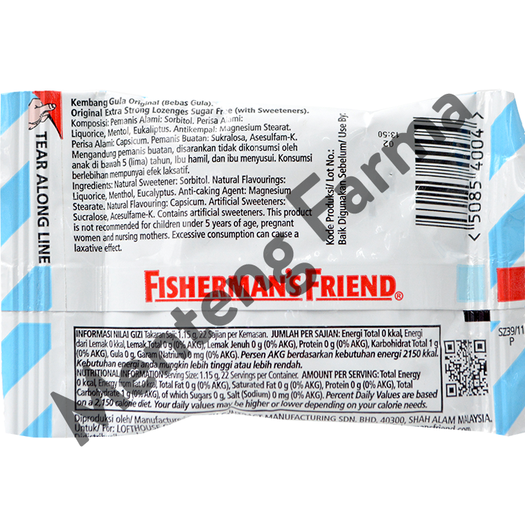 Fisherman's Friend Original Sugar Free - Permen Pelega Tenggorokan - Menteng Farma