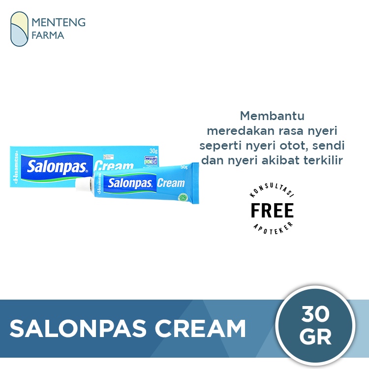 Salonpas Cream 30 Gr - Krim Pereda Nyeri Otot dan Sendi - Menteng Farma