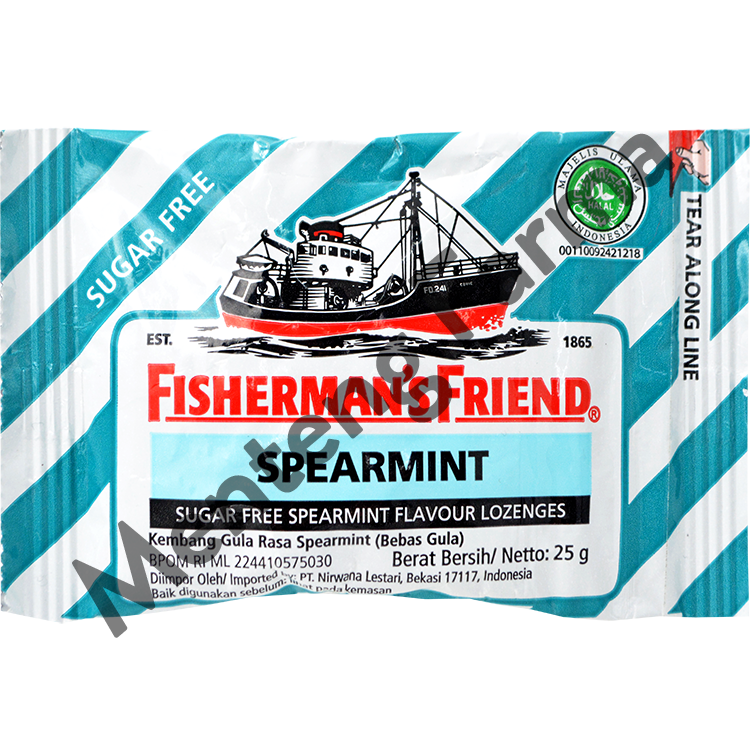 Fisherman's Friend Spearmint Sugar Free - Permen Pelega Tenggorokan - Menteng Farma