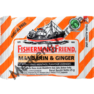 Fisherman's Friend Mandarin & Ginger Sugar Free - Permen Pereda Tenggorokan - Menteng Farma