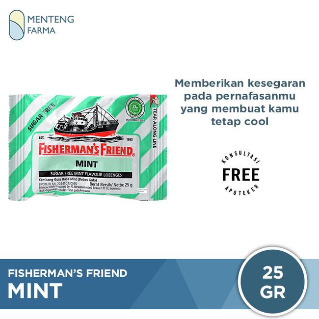 Fisherman's Friend Mint Sugar Free - Permen Pelega Tenggorokan - Menteng Farma