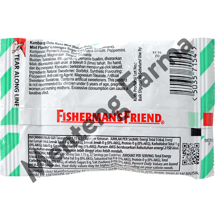 Fisherman's Friend Mint Sugar Free - Permen Pelega Tenggorokan - Menteng Farma