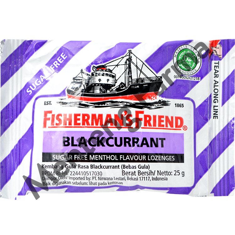 Fisherman's Friend Blackcurrant Sugar Free - Permen Pelega Tenggorokan - Menteng Farma