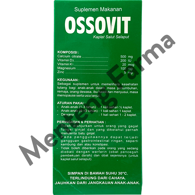 Ossovit 6 Kaplet - Suplemen Kesehatan Tulang - Menteng Farma