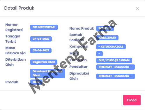 Interzol 2% Cream 5 g - Krim Gatal Jamur - Menteng Farma